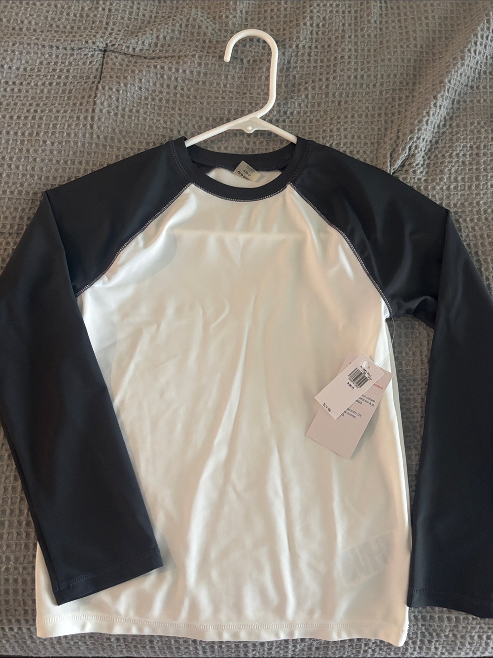 BNWT Old Navy Kids Long Sleeve Rashguard - White & Grey